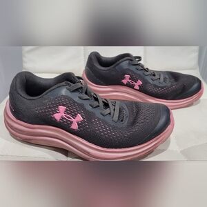 Under Armour Girl's Black and Pink Running Shoes
